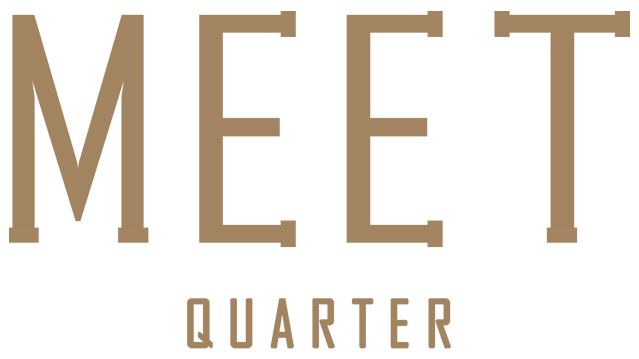 Meet Quarter - Logo Meet Quarter logo in brass